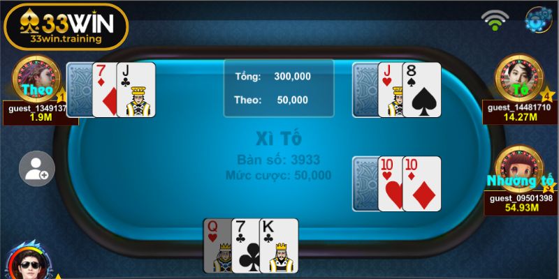 Thứ hạng bài trong game Xì Tố 33WIN